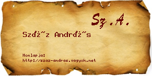Száz András névjegykártya