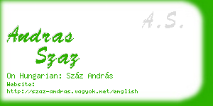 andras szaz business card